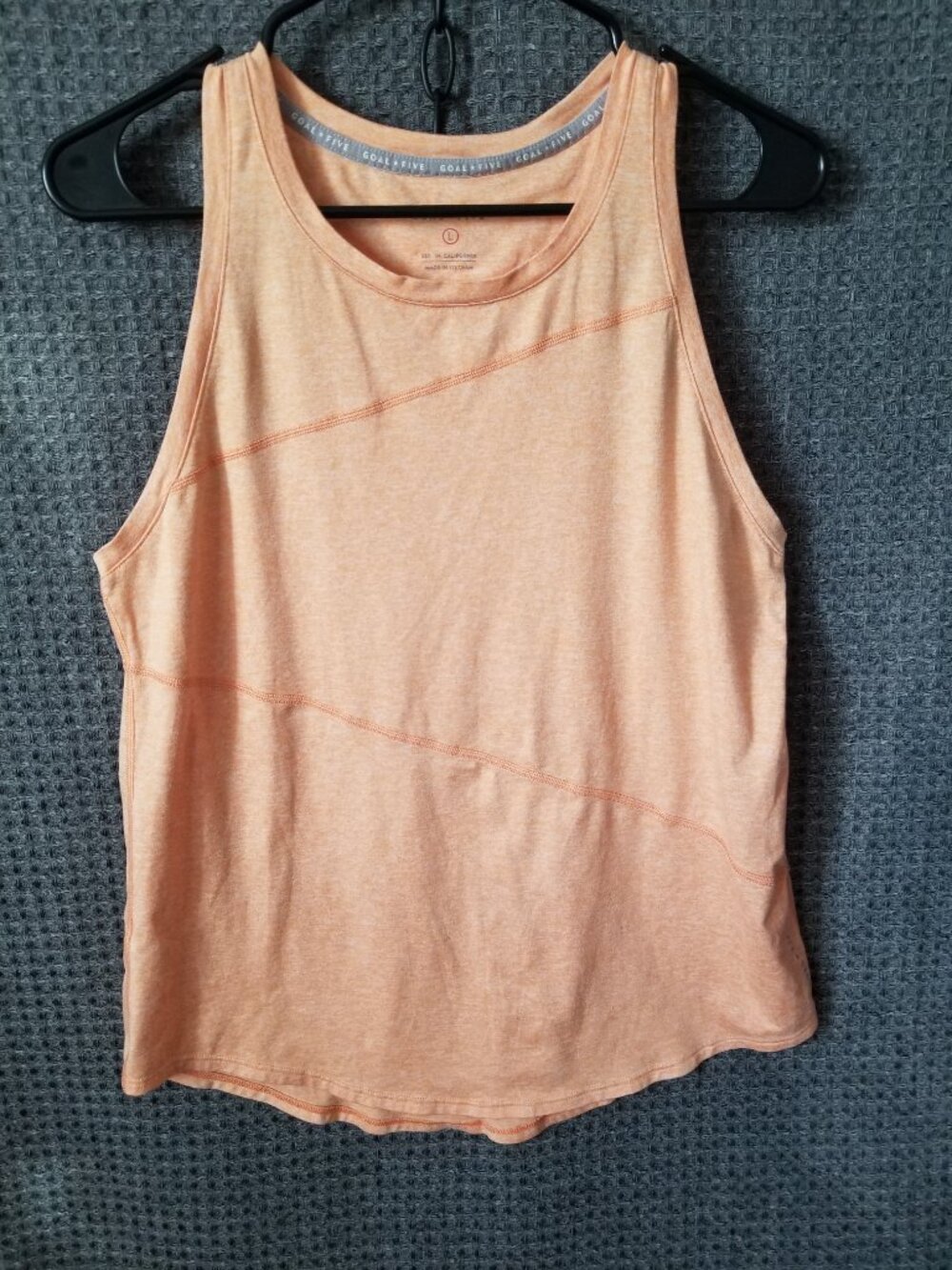 Goal Five Peach/Coral Tank Top Athletic Running Crew Neck Large